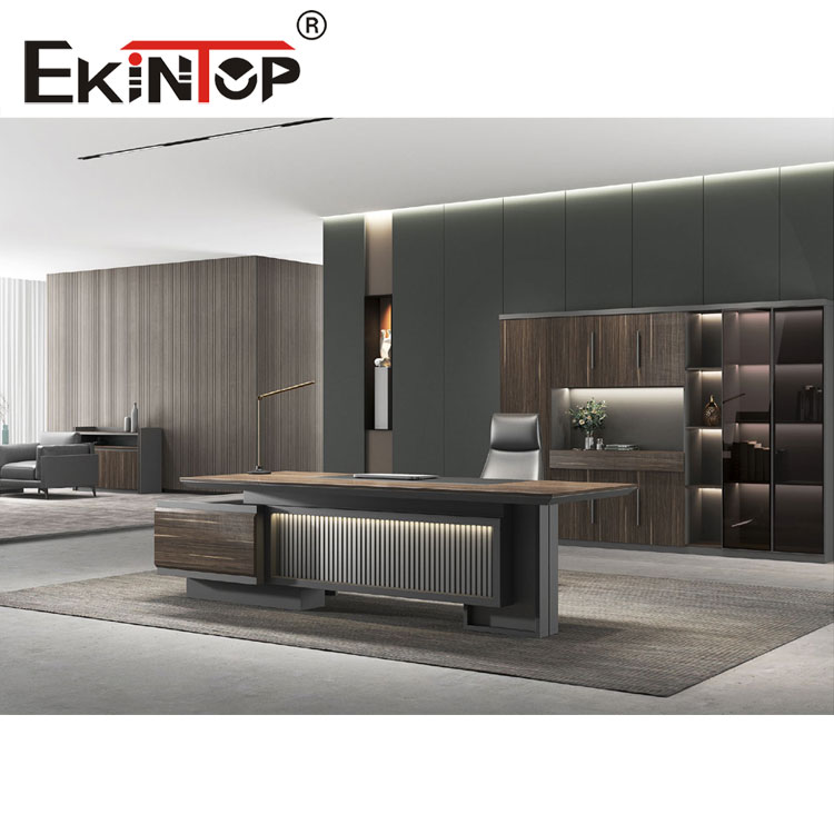 Black l shaped desk near me manufacturer in office furniture from Ekintop