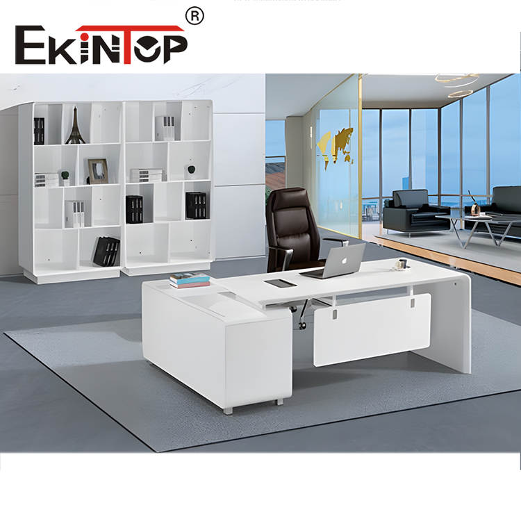 L shaped office desk with drawers manufacturer