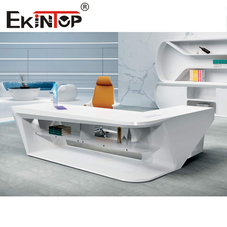 White l shaped desk with drawers manufacturer