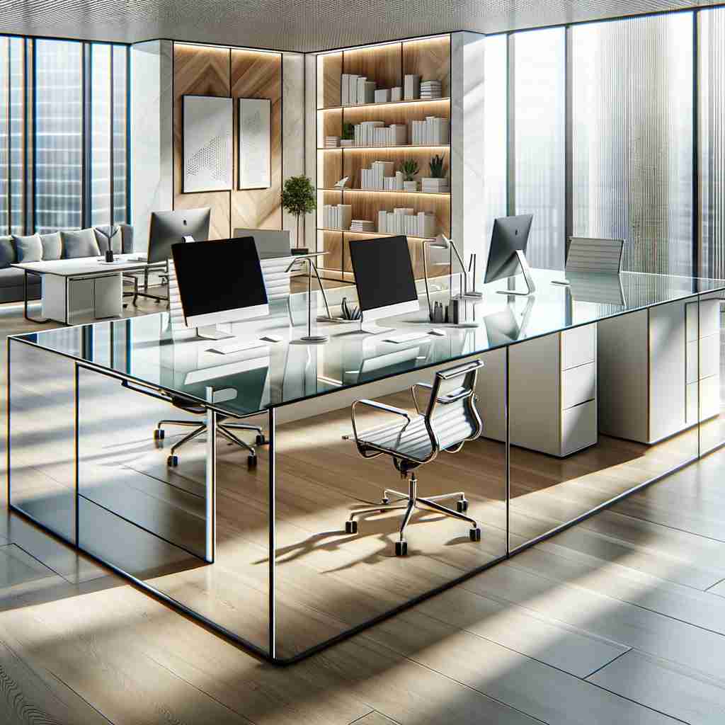 Modern Glass Office Desk custom: The Fusion of Transparent Aesthetics and Modern Craftsmanship