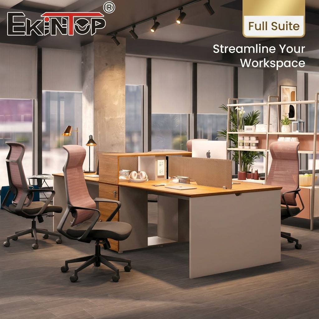 Streamlined Efficiency: Modular 4-Seater Office Furniture Set for Modern Collaborative Zones